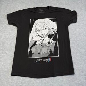 Crunchyroll T-Shirt Men Large Black Darling In The Franxx Zero Two Anime Graphic